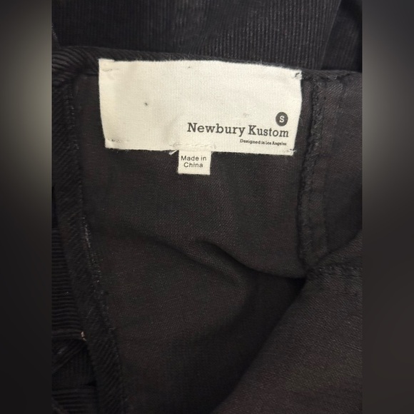 Newbury Kustom black corduroy slip dress featuring a button-front design - Picture 6 of 7